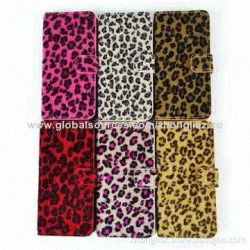 Fashion Leopard Print Phone cases, flap closure design, fix secure